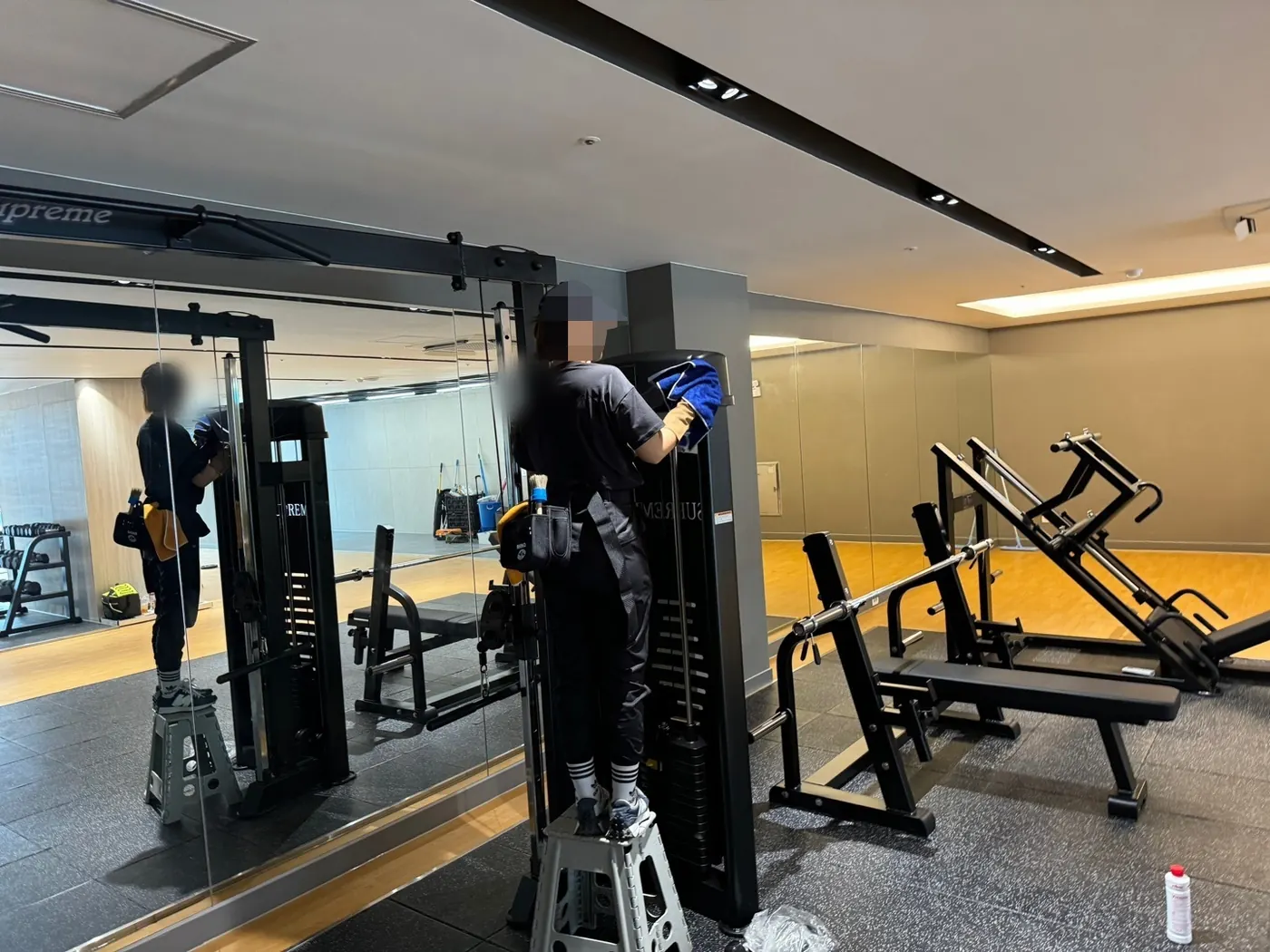세정 진행 — 기장군 헬스장청소 현장