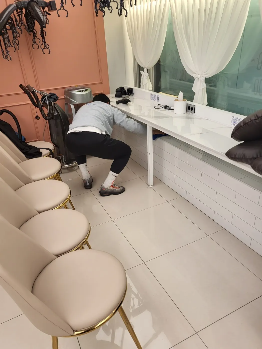 세정 진행 — 기장군 미용실청소 현장